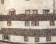 Egon Schiele Faqade of a House (mk12) oil painting reproduction